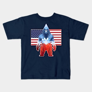 Geometric Bigfoot 4th of July Design Kids T-Shirt